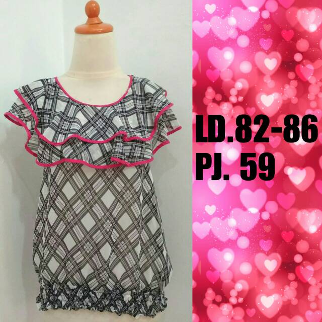 Blouse Sifon Ruffle Preloved Like New