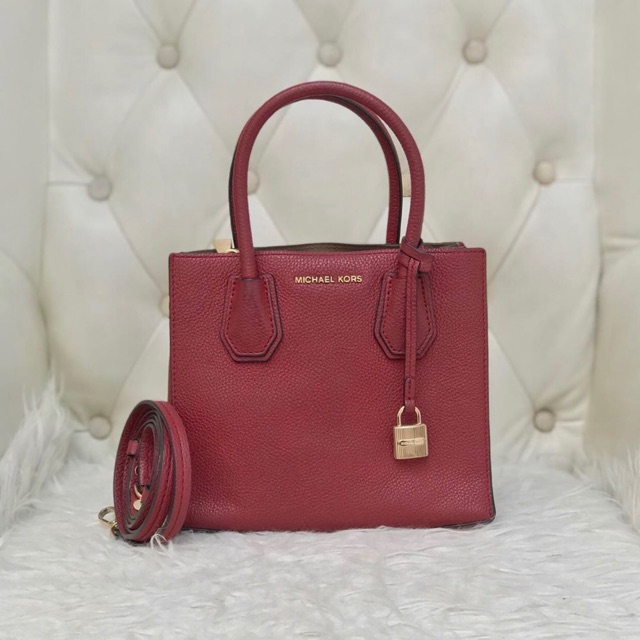 Preloved Michael Kors Mercer Md Maroon / bag / tas mk