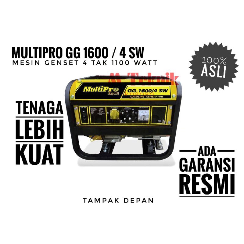 Mesin Genset Multipro GG 1600 / 4 SW generator listrik 4 tak