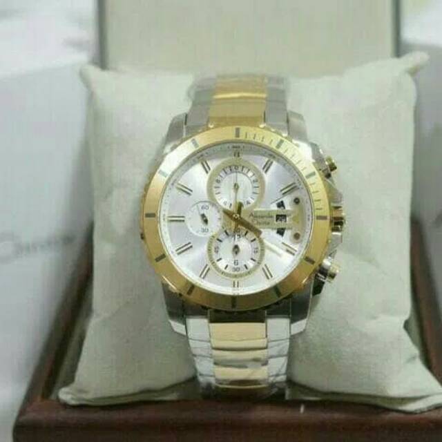JAM TANGAN ALEXANDRE CHRISTIE PRIA AC6455 SILVER GOLD ORIGINAL