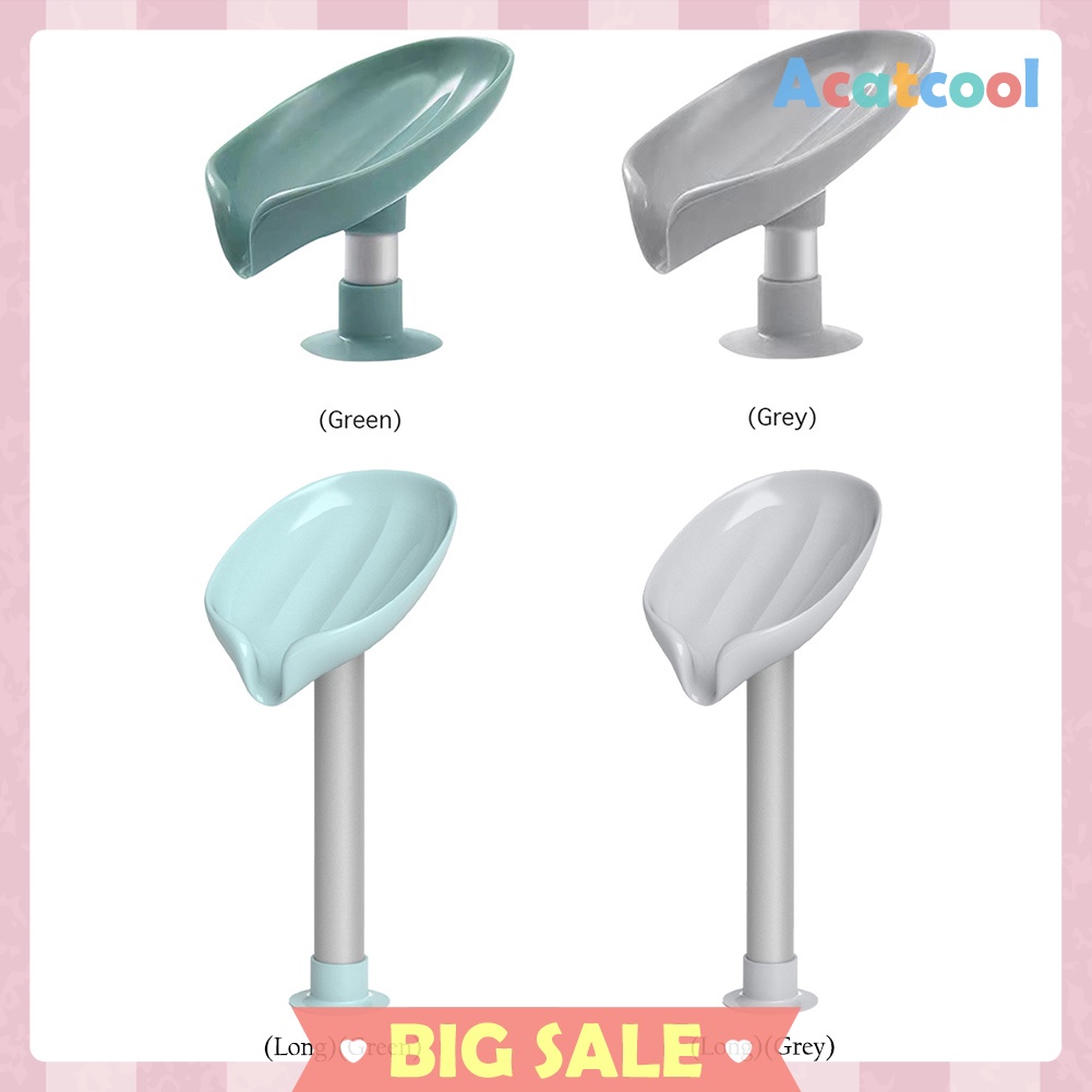 Leaf Shape Soap Box Drain Stand Suction Cup Rack Punch-free Soap Holder