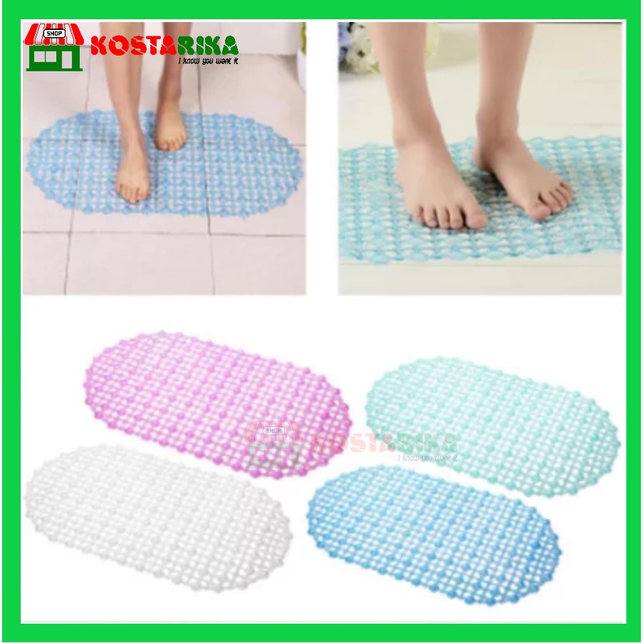 KOSTARIKA Keset Kamar Mandi Anti Licin / Alas Kaki Toilet Dapur / Karpet Lantai Silikon Suction Cup Bathroom Anti Slip Mat PVC Anti Slip