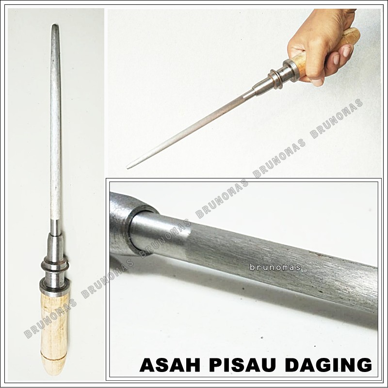 Asah Pisau Daging - Stik Asahan sembelih - Kikir Kristal Pengasah Baja
