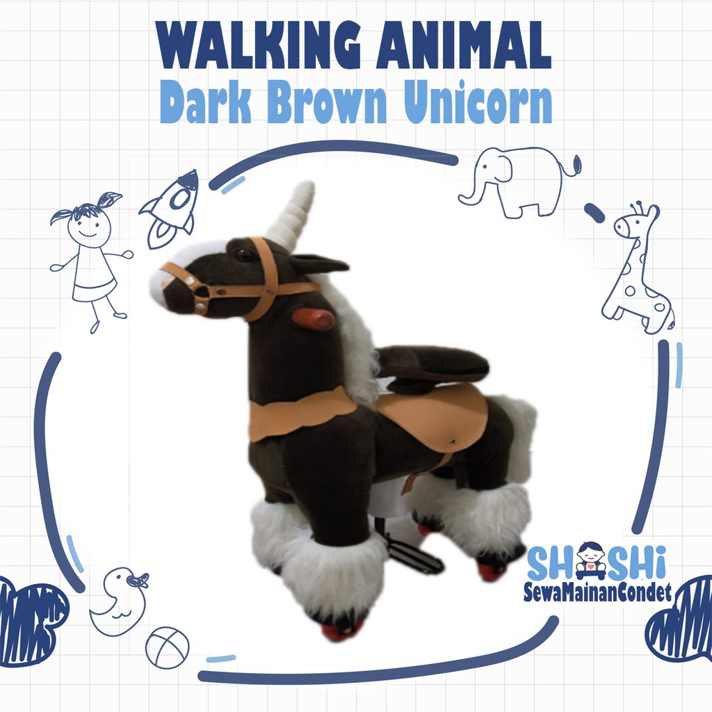 Sewa  Walking Animal Dark Brown Unicorn