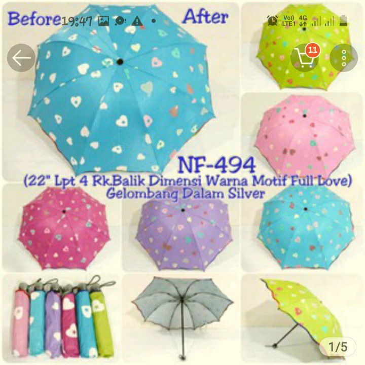 Payung Dimensi Magic Berubah Warna, Kualitas Premium