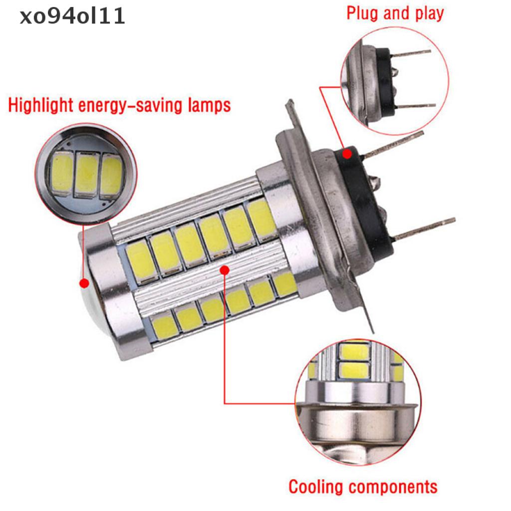 (hotsale) 1 Pc Lampu Utama Kendaraan Tipe 33 LED H7 5630SMD 660LM Warna Putih Anti Kabut