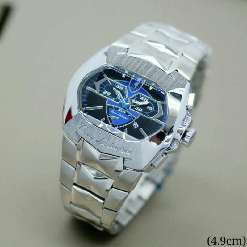 Jam Tangan Fashion Pria Lamborghini 5100 H Rantai Stainless Tanggal Aktif Free Box - COD