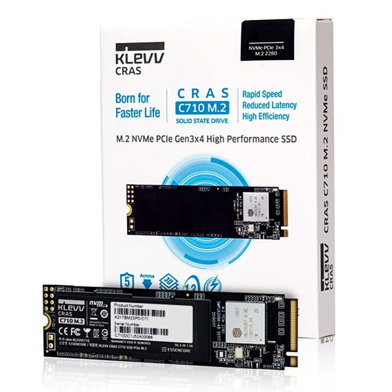 KLEVV SSD CRAS C710 512GB M.2 2280 NVMe PCle Gen3 x4 - K512GM2SP0-C71 - R2050MB/s W1650MB/s