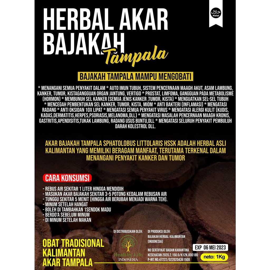 Teh Bajakah Asli Kalimantan Teh Akar Bajakah Obat Herbal Asam Lambung Obat Asam Lambung Obat Maag-Akar Tampala 1 kg