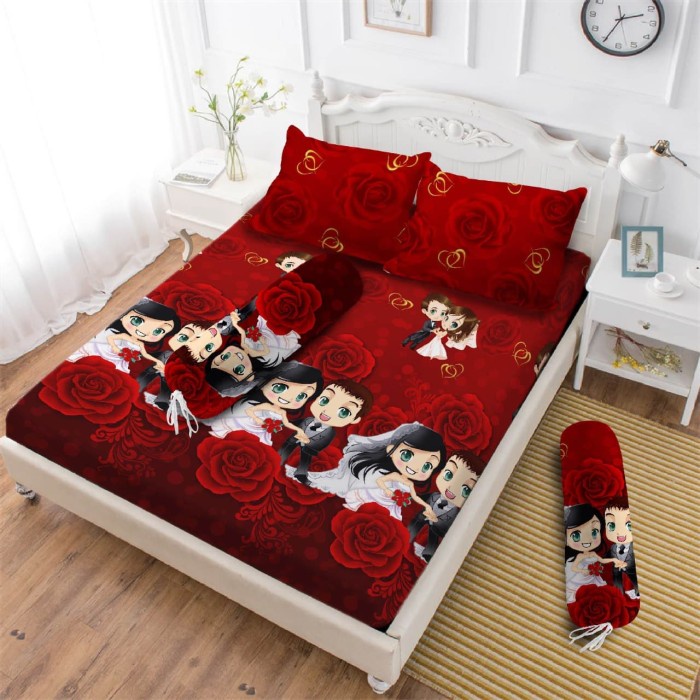 Sprei & Bedcover Premium Sprei Vito 180 Wedding 180X200 King Size Kado Nikah Rosanna