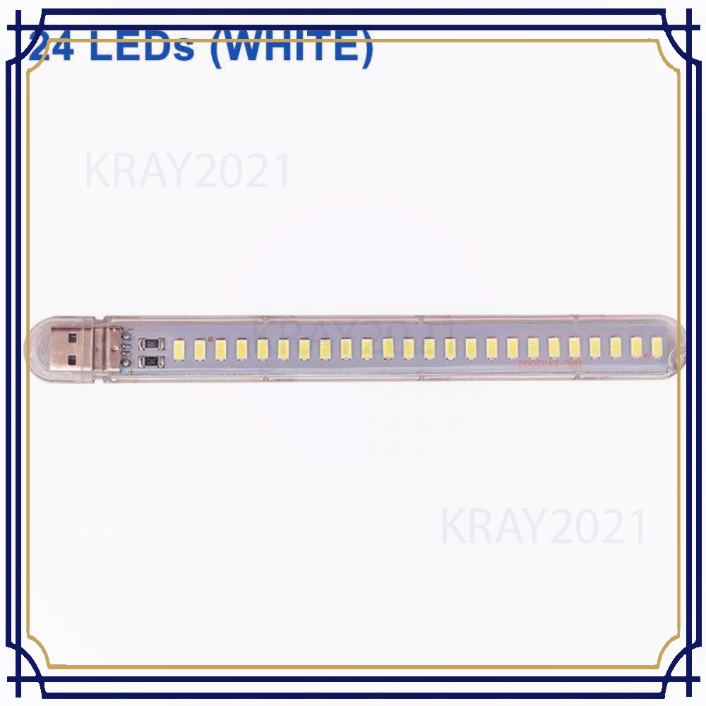 Lampu Belajar LED Strip USB 24 LED 12W Cool White - SMD573