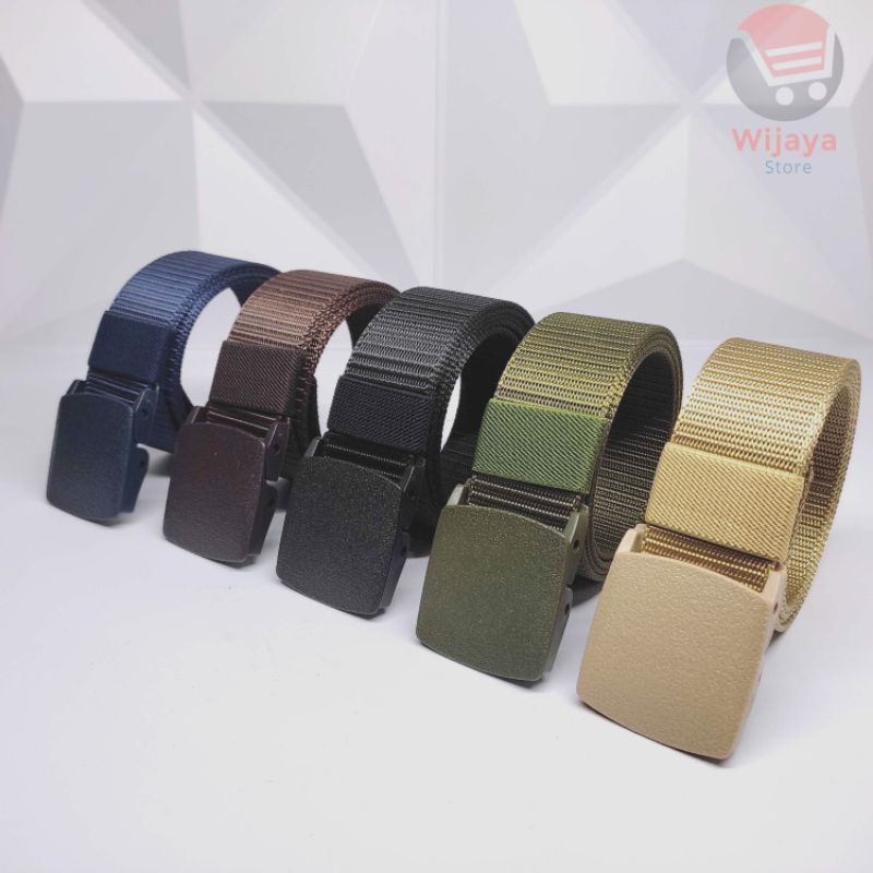Ikat Pinggang Pria Tactical Nylon Canvas Sabuk Army Anti Metal Detector Pendeng - Best Seller [A008]