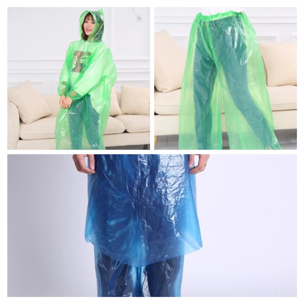 Jas Hujan Plastik LDPE - Poncho Jas Hujan Baju Celana Setelan