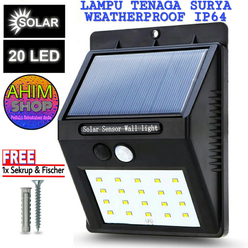  Lampu  Outdoor Tenaga Matahari 20 LED  Solar  Cell Powered 