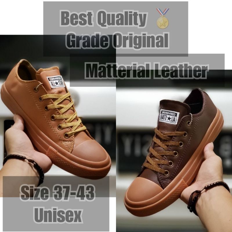 SEPATU CONVERSE LEATHER BROWN GUM. GRADE ORIGINAL