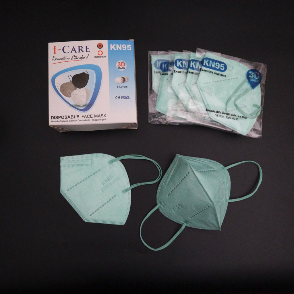 Earloop KN95 i-Care 1 Kotak isi 20pcs Masker 5ply KN95 Icare Single Pack - Big Plaza