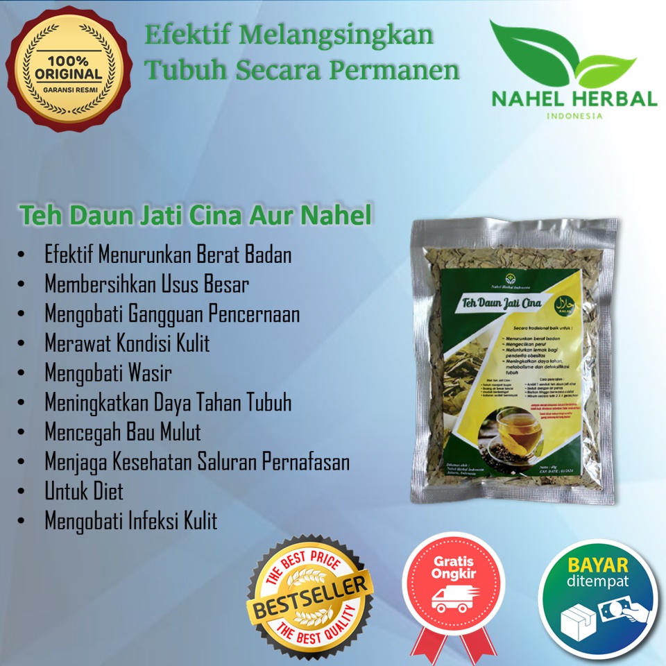 Teh Slimming Herbal Alami Paling Ampuh - Penghancur Peluntur Lemak Tubuh - Pelakor Original Daun Jat