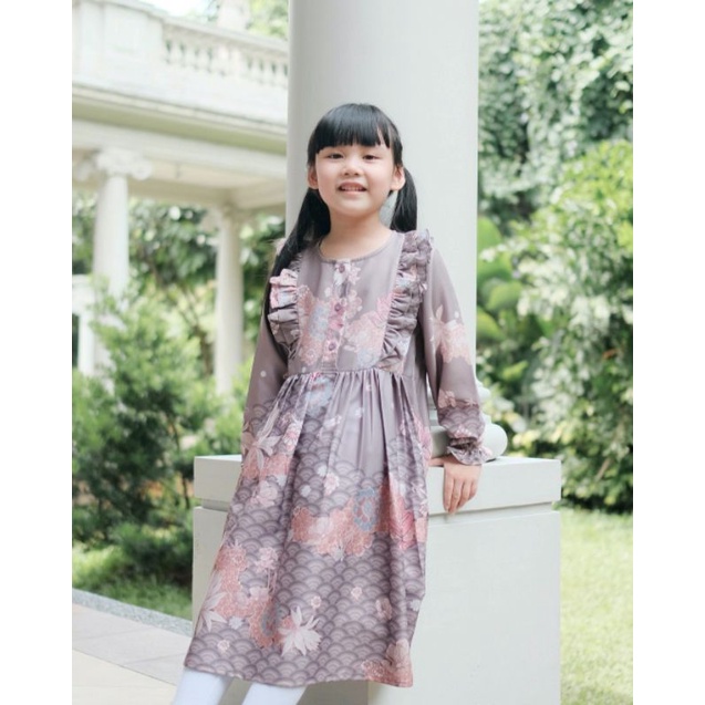 Teratai Kids Dress Brown by Vanilla Hijab