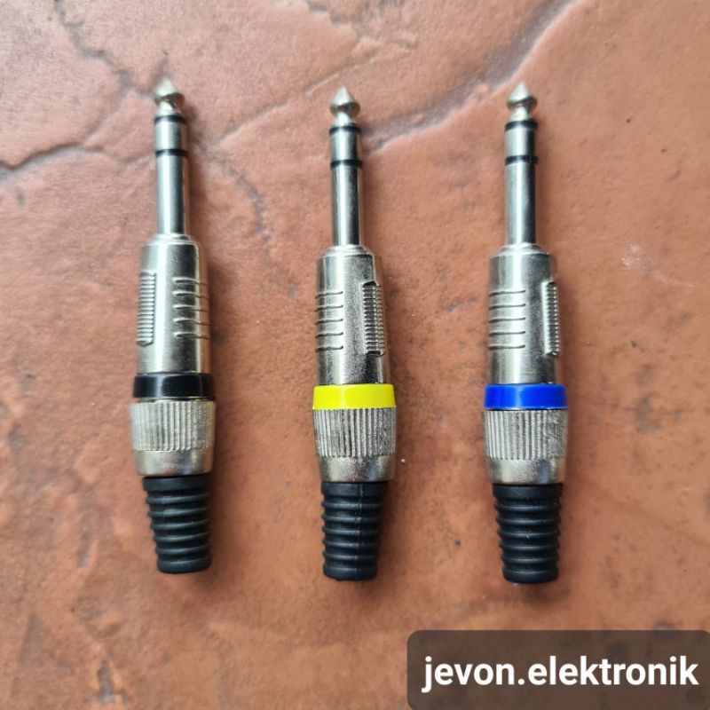 Jack Akai Stereo Canare New Hitam Kuning Biru