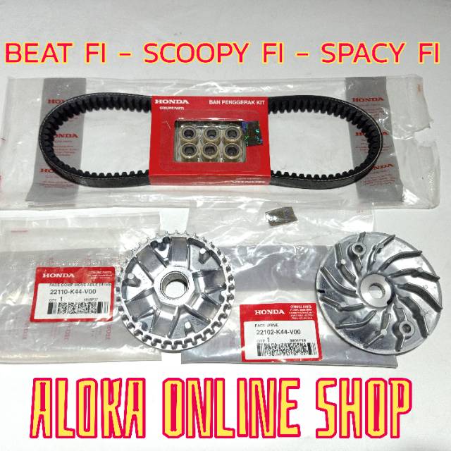 PAKET CVT BEAT FI ESP SCOOPY FI SPACY FI ORIGINAL AHM KZL-K44 VANBELT KIT PULLY PRIMARY FIX