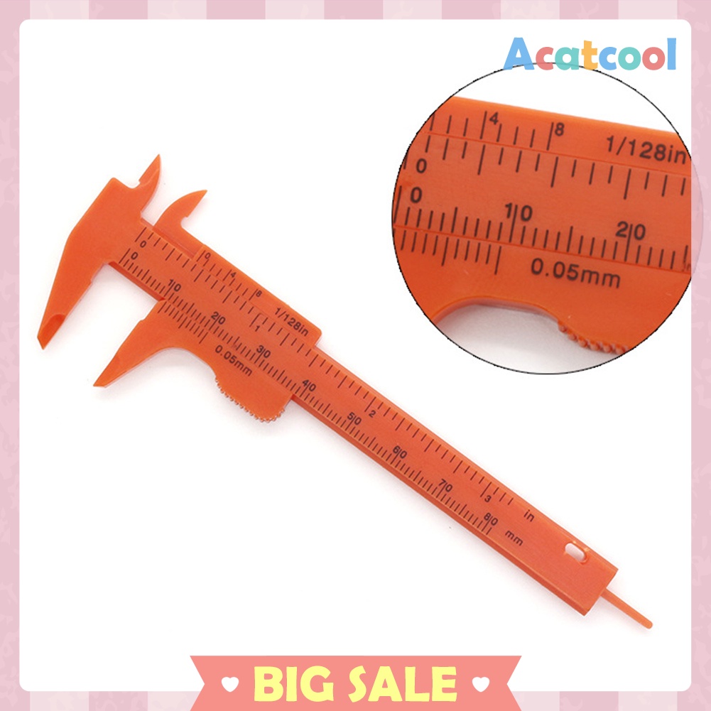 Mini 80mm Double Scale Plastic Vernier Caliper Ruler Gauge Measuring Tools