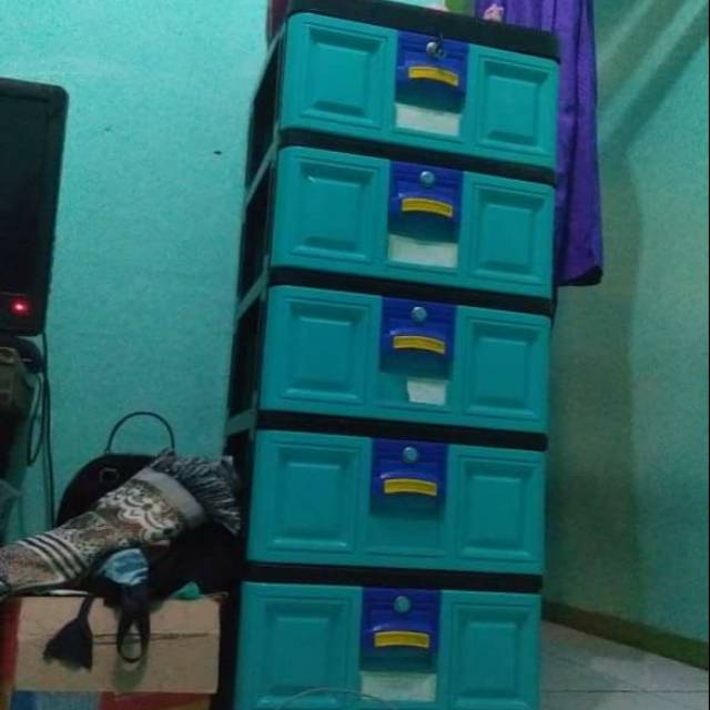 Lemari napolly 5susun ijo toska