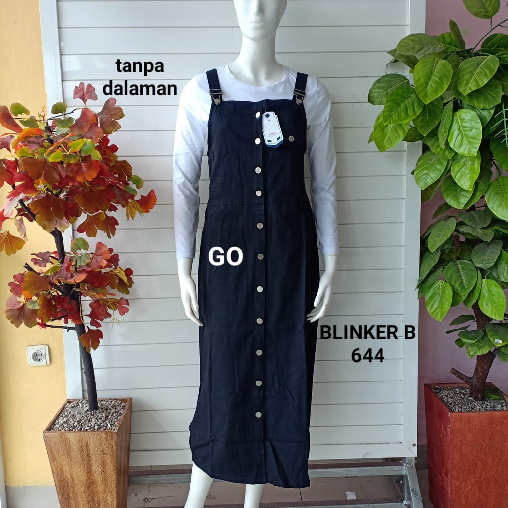 gof BLINKER B OVERALL Pakaian Wanita Dress Singlet Tanpa Dalaman Berkancing Original Casual Santai