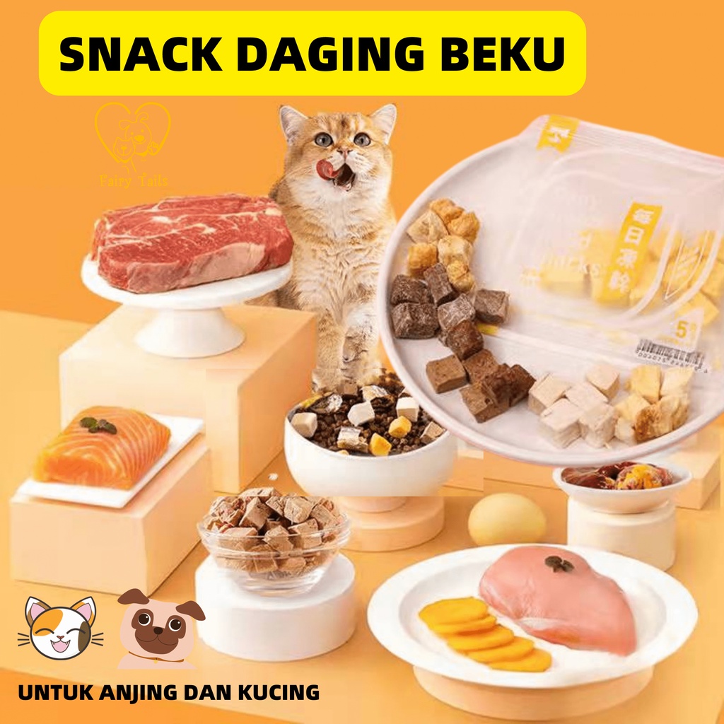 [Premium] Makanan Daging Beku Snack Cemilan Sehat dan Lezat Untuk Anabul Kucing dan Anjing / Freeze Dried Snack for Pet Cat and Dog