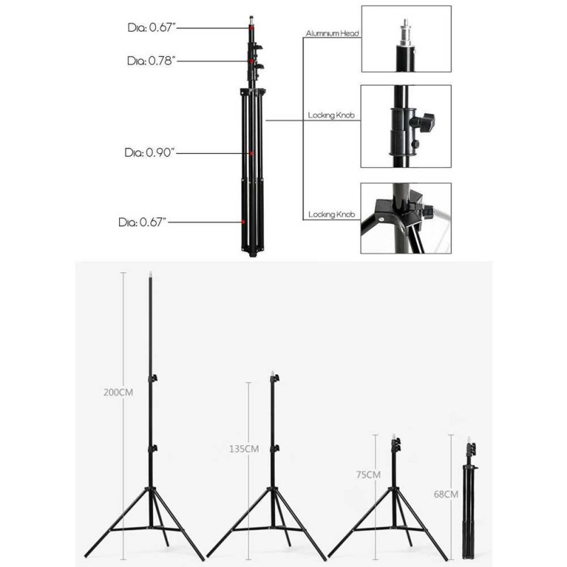 Set Payung softbox Diffuser Umbrella Fotografi Studio 84CM Bohlam 45W