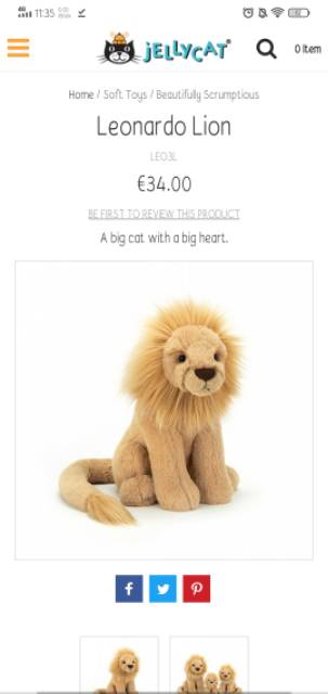 jellycat leonardo lion