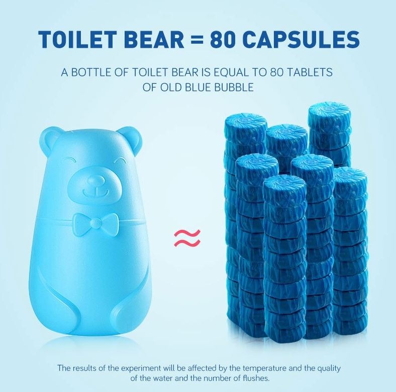 TOILET BEAR Biru Pembersih Penyegar Kerak Kloset Closet Toilet R630