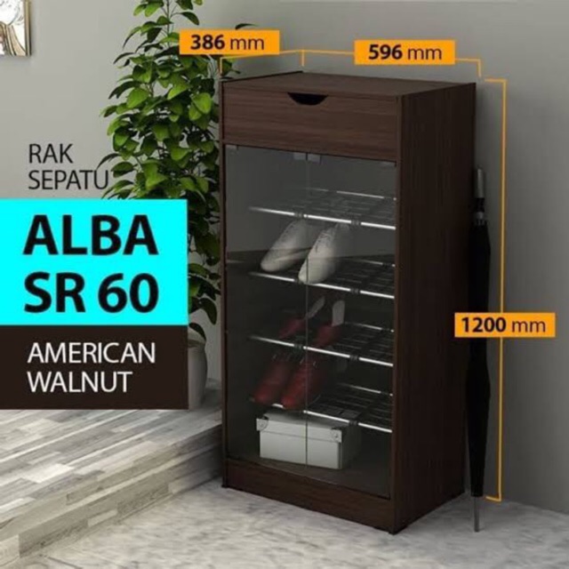 Rak Sepatu  lemari sepatu Kaca  5 sap murah meriah Shopee 