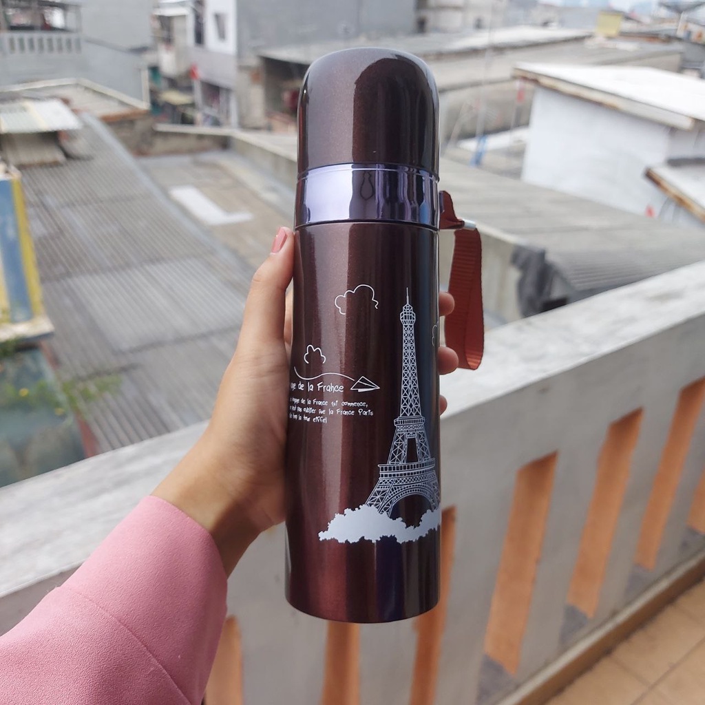 Termos traveling motif Paris Steinless Air Panas Dan Dingin 500ml