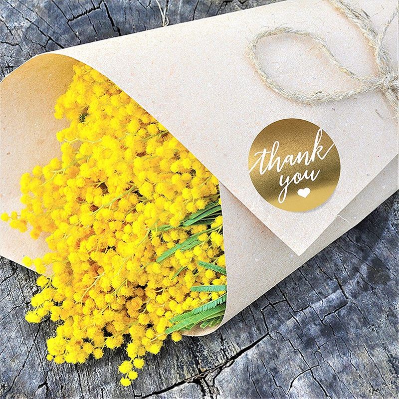 

stiker sticker label thank you gold white elegan S385 ukuran 3.8cm segel kemasan packaging sealer dekorasi hampers kartu ucapan hangtag box dus kotak kue terima kasih paperbag plastik cookies
