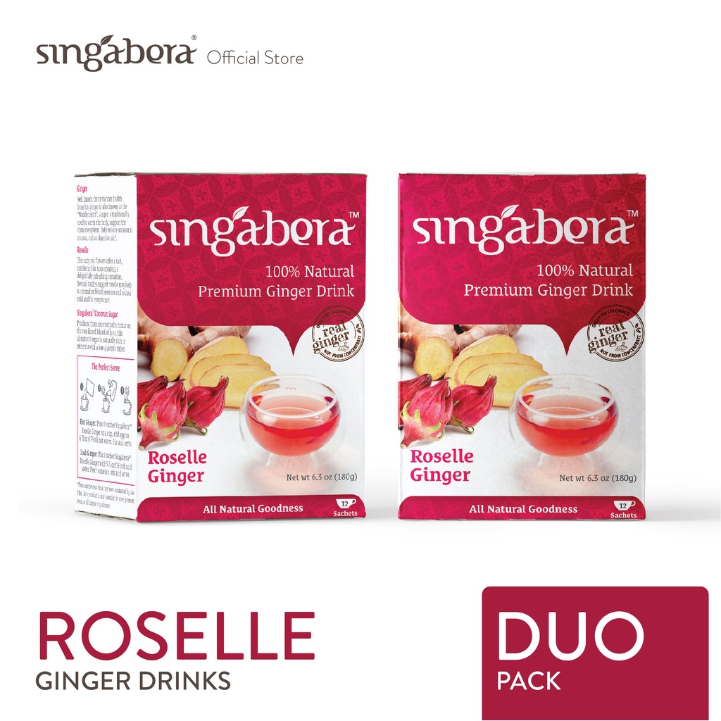 

Singabera Premium Roselle Ginger (Jahe Rosela) - 2 box @ 12 sachets