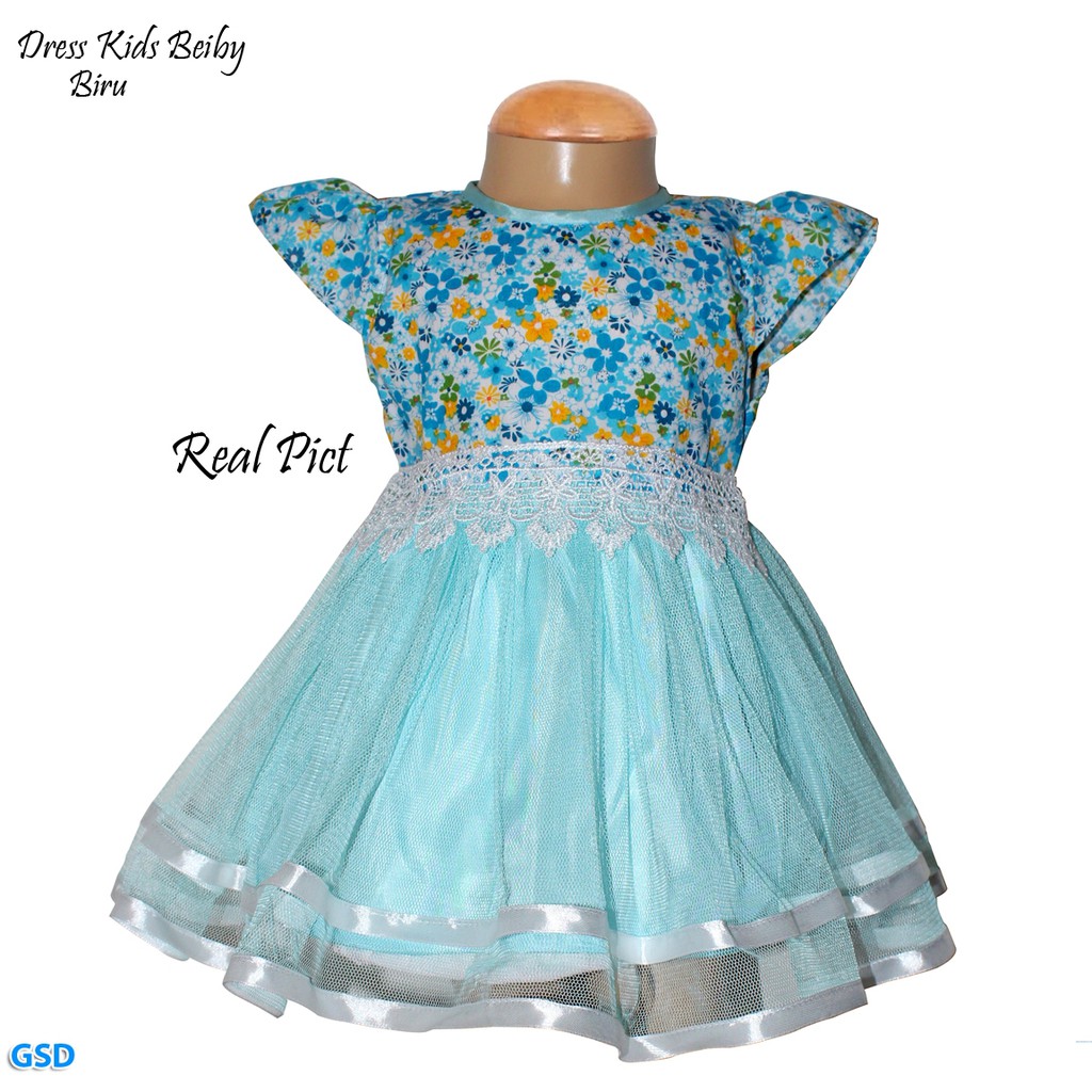 Dress Kids Beiby /Gaun Anak Santai 9 - 12 Bulan/Baju Anak Korea/Pakaian Pesta Bayi