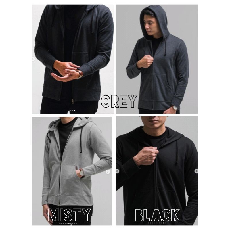 NEW Basic zip hodie khayr -  black sz M by atelier angelina