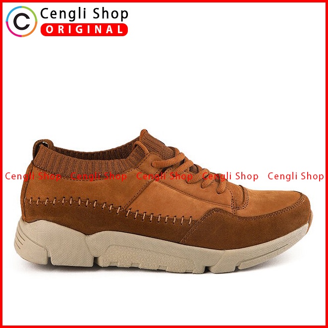 SEPATU SNEAKER KULIT JIM JOKER PRIA ORIGINAL CASUAL ASLI COKLAT JJ36