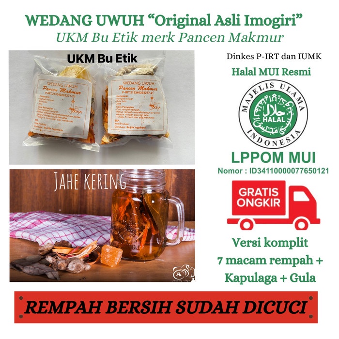 

TERBARU Wedang Uwuh Jahe Kering Ecer - Komplit Eko