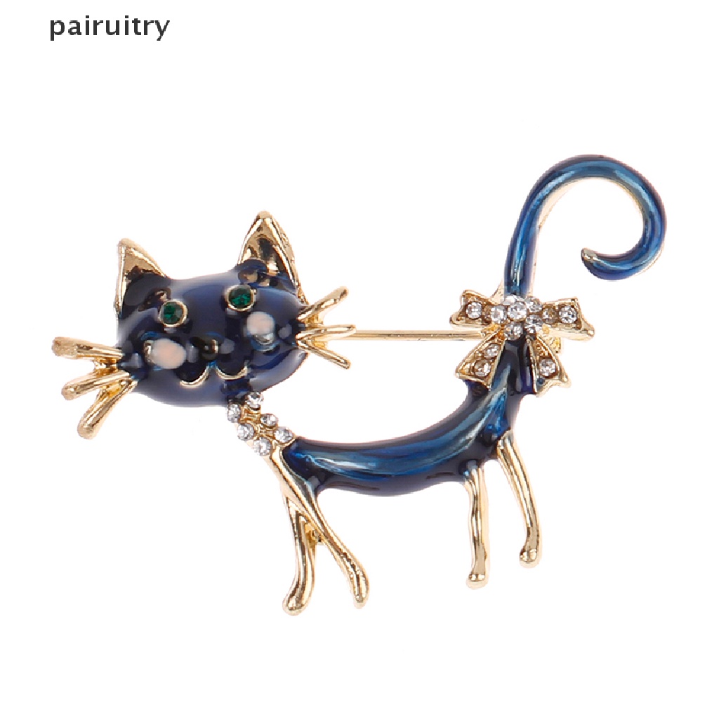 Bros Pin Bentuk Kucing Biru Gaya Kasual Untuk Wanita