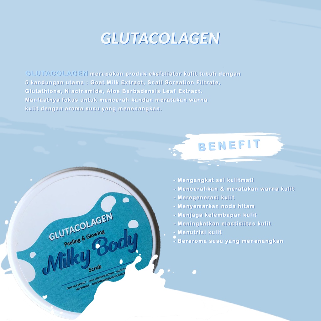 Body Scrub Whitening Glutacolagen Milky Body Scrub