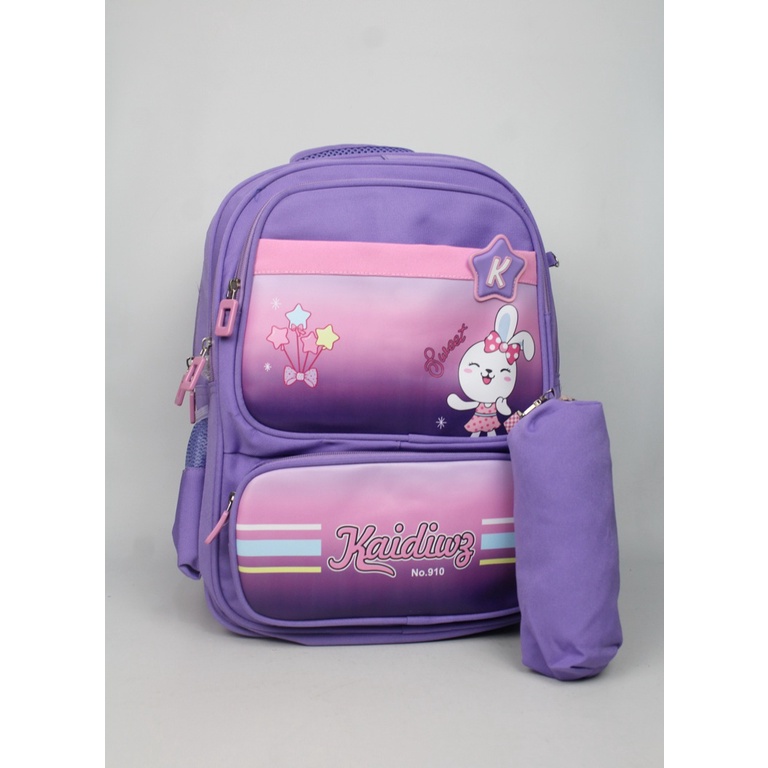 Tas Ransel Sekolah Import Anak Cewek Cowok Tas Sekolah Motif Rabbit Dinosaurus Free Kotak Pensil Terbaru