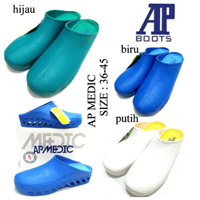 AP MEDIC AP BOOT SEPATU SANDAL MEDIS KARET PVC APD Hijau Biru Putih SIZE 36-45 HARGA TERMURAH