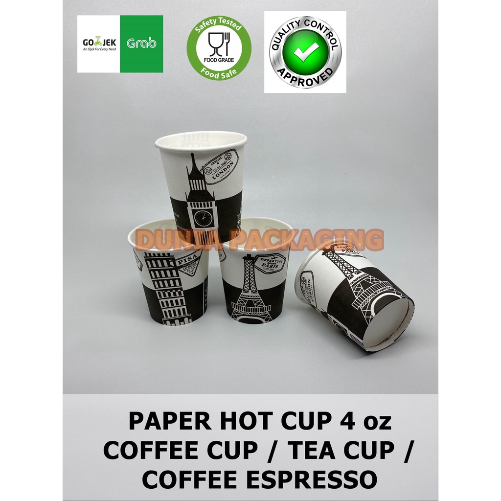 Paper cup 4oz 50pcs Tebal Gelas Kertas Kopi Tahan Panas 120ml Medan grosir kaido