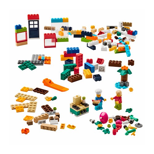 Koleksi BYGGLEK Set bata LEGO 201 unit warna campuran