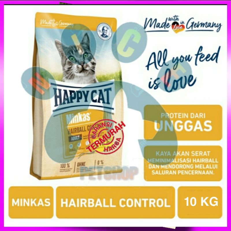 Makanan Kucing Happy Cat Minkas Hairball 10 kg Cat food Makanan kucing buat bulu