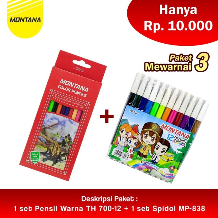 

Terlaris PAKET MEWARNAI 3.0 !!! Pensil Warna TH-700 + Spidol MP-838