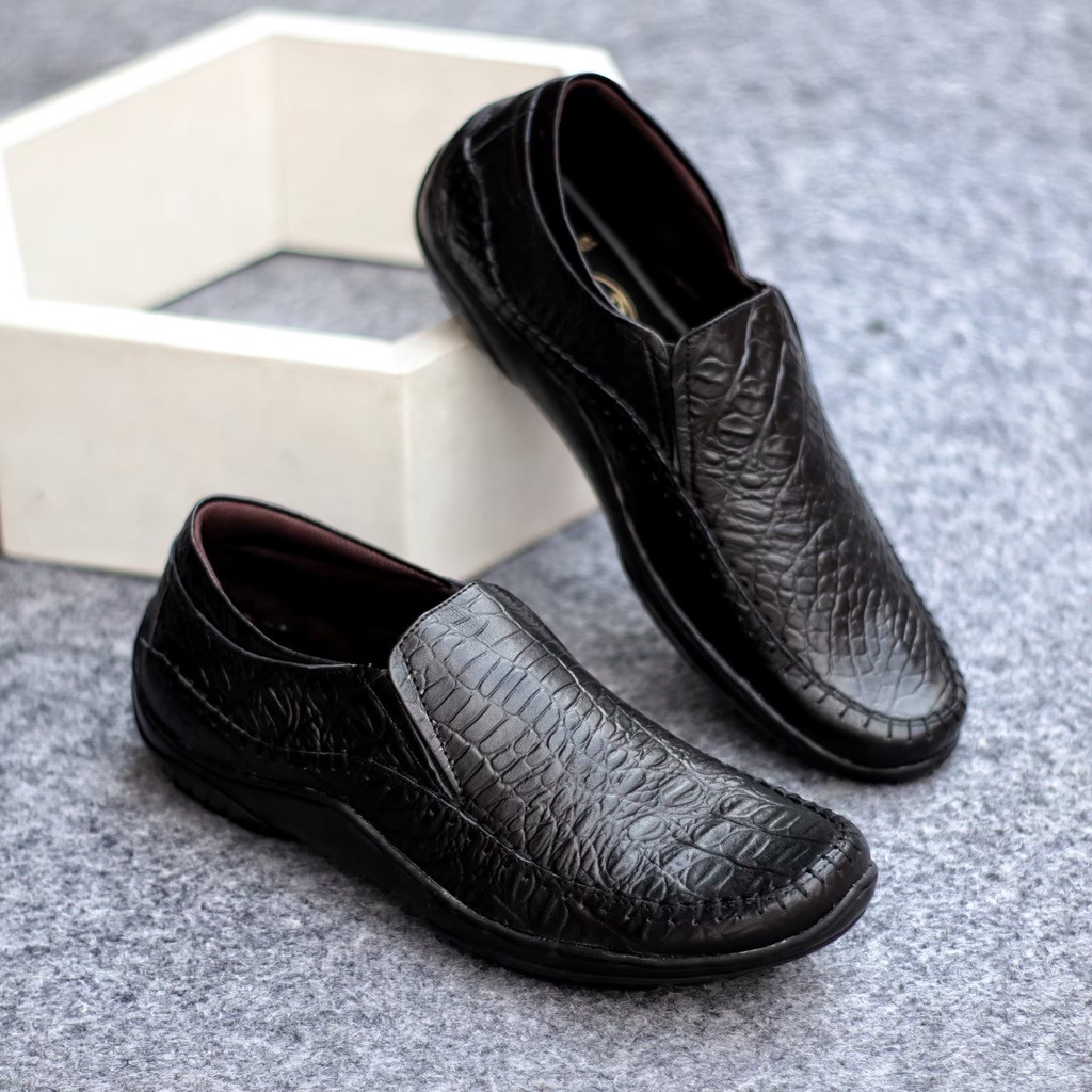 SEPATU SLIP ON KULIT PRIA ASLI FORMAL CASUAL SWEDIAN COWOK KERJA KANTOR SLIP ON PRIA NYAMAN || SLIP ON PRIA PANSUS TRENDY ORIGINAL