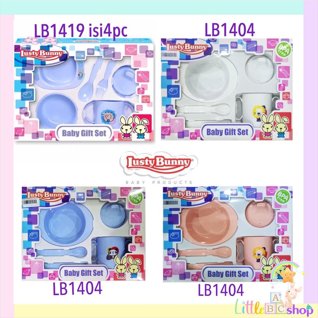 Lusty Bunny Feeding Set /Mpasi Peralatan makan bayi /piring makan bayi