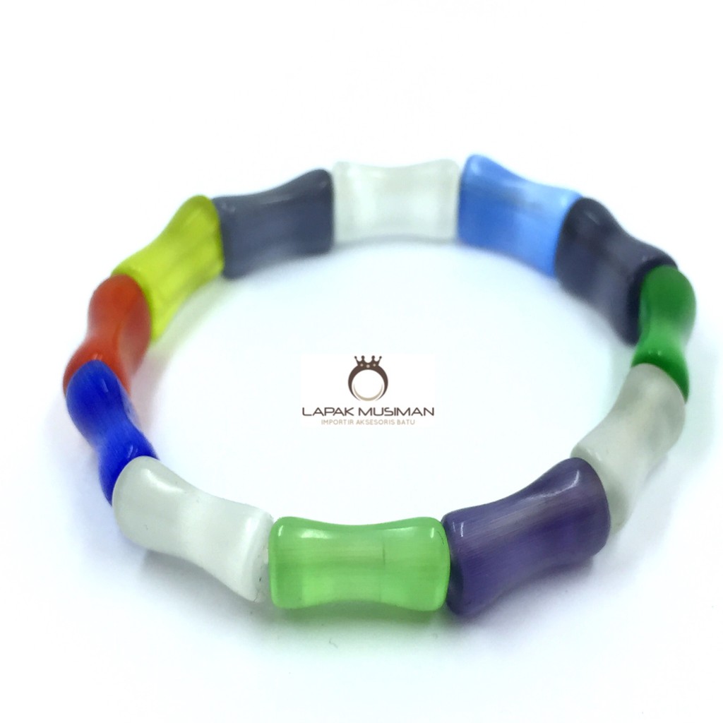 [Bayar di Tempat] GELANG BATU CAT EYE MULTI WARNA